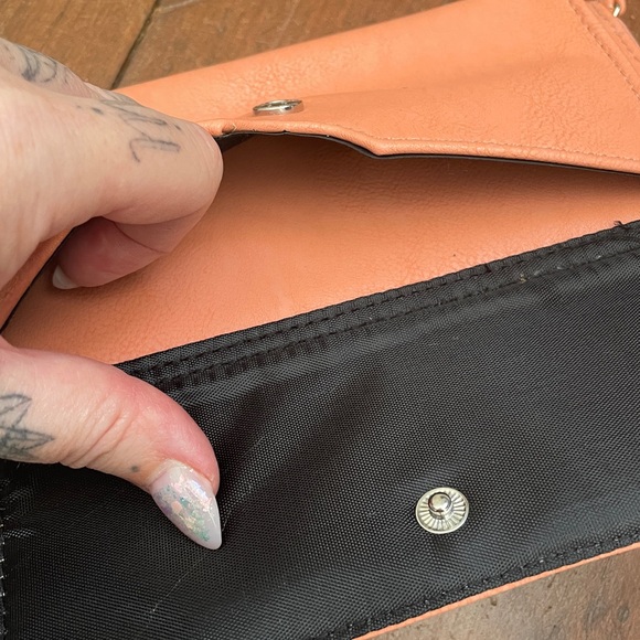 Tahari Coral Pink Leather Wristlet Clutch Wallet BN new - Picture 6 of 9